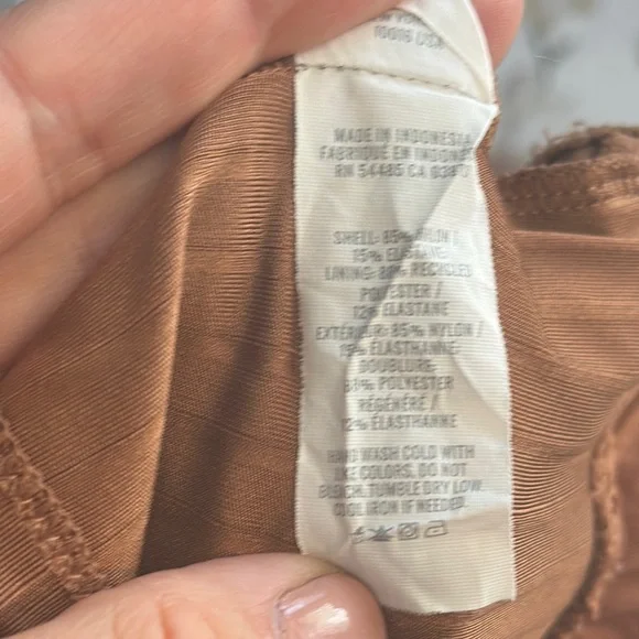 Aerie Ribbed Shine Longline Tie Front Triangle Bikini Top Size XXL - Picture 9 of 9